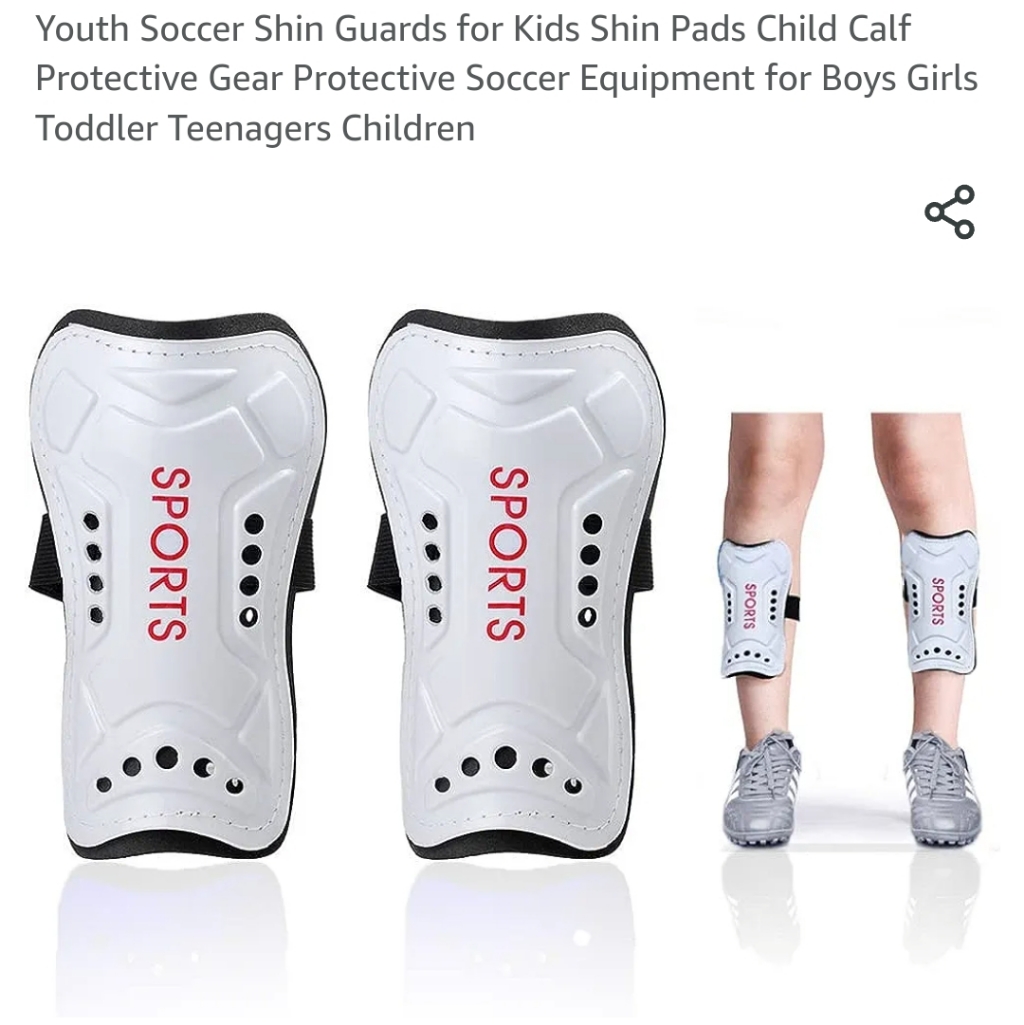 2 Pair Of Shin Guards Black And White Size Small And Medium New